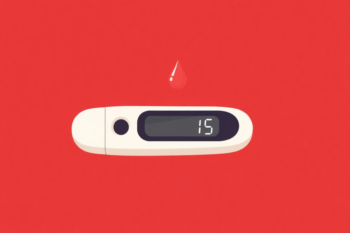 Illustration of a blood glucose meter representing GlycoMode Blood Sugar support