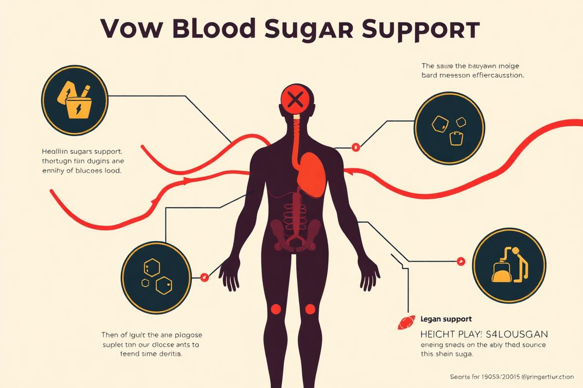 Diagram showing how GlycoMode Blood Sugar supports the body